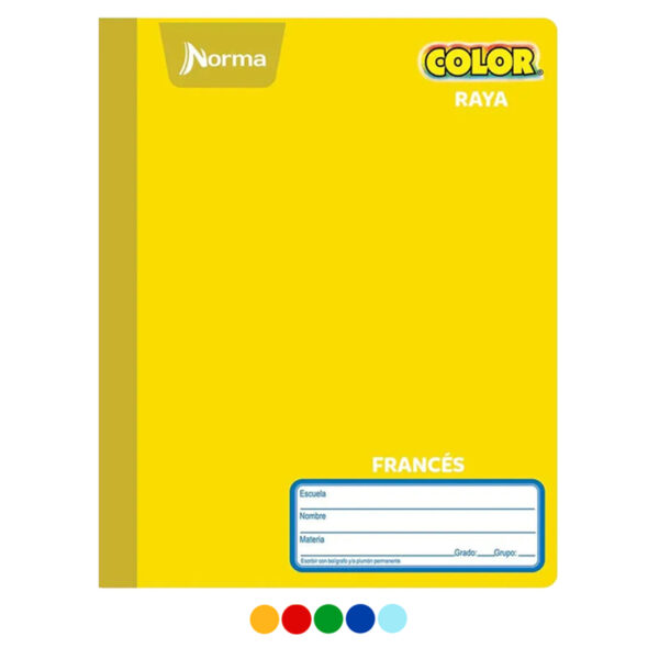 CUADERNO COSIDO FORMA FREANCESA 100 HOJAS NCOLOR