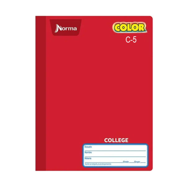 CUADERNO COSIDO COLLEGE 100 HOJAS NCOLOR