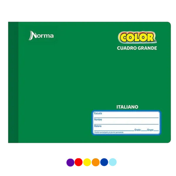CUADERNO COSIDO FORMA ITALIANA 100 HOJAS NCOLOR