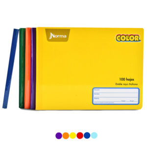 CUADERNO COSIDO FORMA ITALIANA 100 HOJAS NCOLOR - Doble Raya
