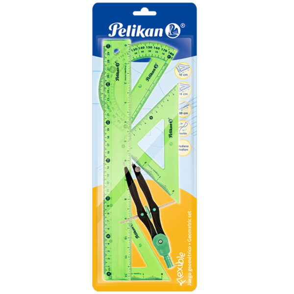 JUEGO DE GEOMETRIA GRANDE FLEXIBLE PRECISI?N PELIKAN