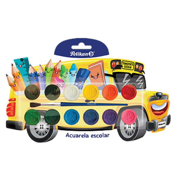 ACUARELA C/12 C/PINCEL ESCOLAR