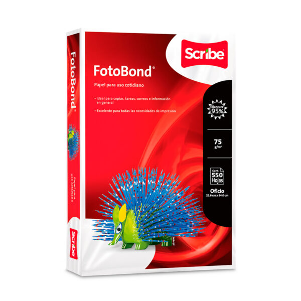 PAPEL FOTOCOPIA OFICIO 50K 500 HOJAS ROJO SCRIBE