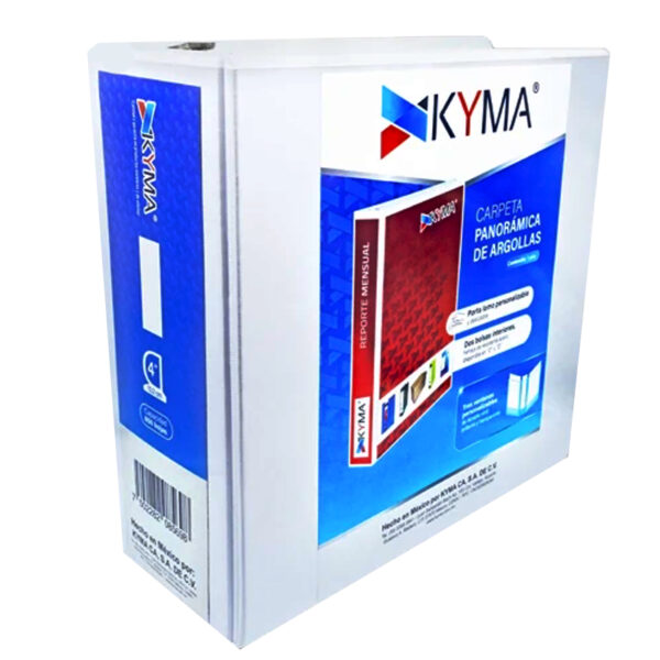 Carpeta Panor?mica de Argollas 1", 2", 3", 4" y 5" con Herraje "D" KYMA - Blanca