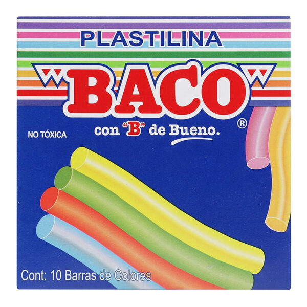 PLASTILINA BARRA C/10 COLORES       BACO