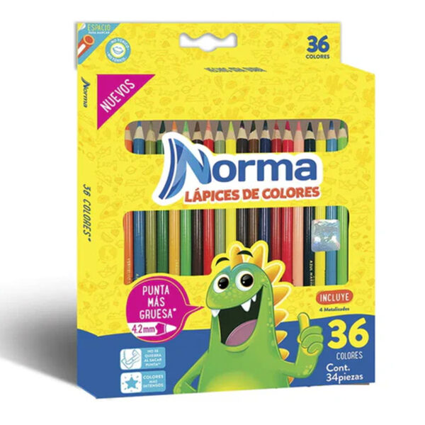 LAPIZ DE COLOR C/36 LARGOS         NORMA