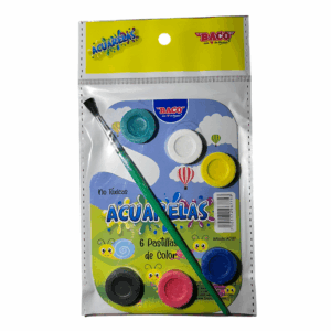 ACUARELA 6 COLORES CON PINCEL