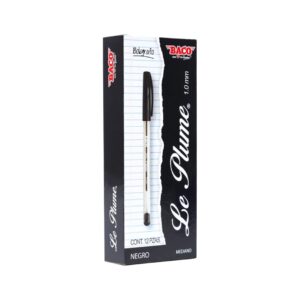 BOLIGRAFO MEDIANO LE PLUME CON 12 PIEZAS BACO - NEGRO