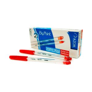 BOLIGRAFO MEDIANO BIG POINT ROJO CON 12 PIEZAS 6880RO AZOR