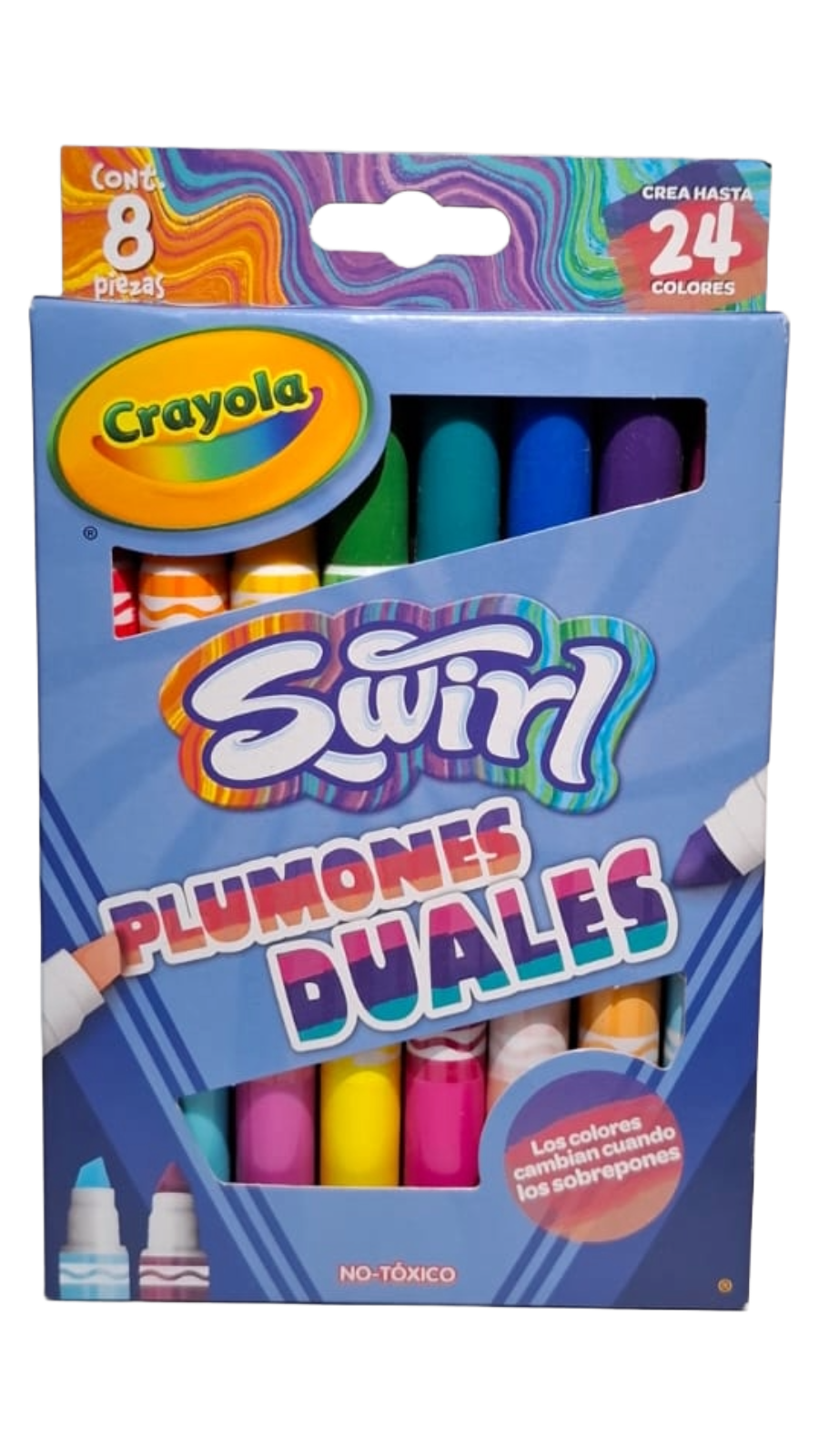 PLUMIN LAVABLE CON 08 PIEZAS COLORES SURTIDOS DOBLE PUNTA CRAYOLA