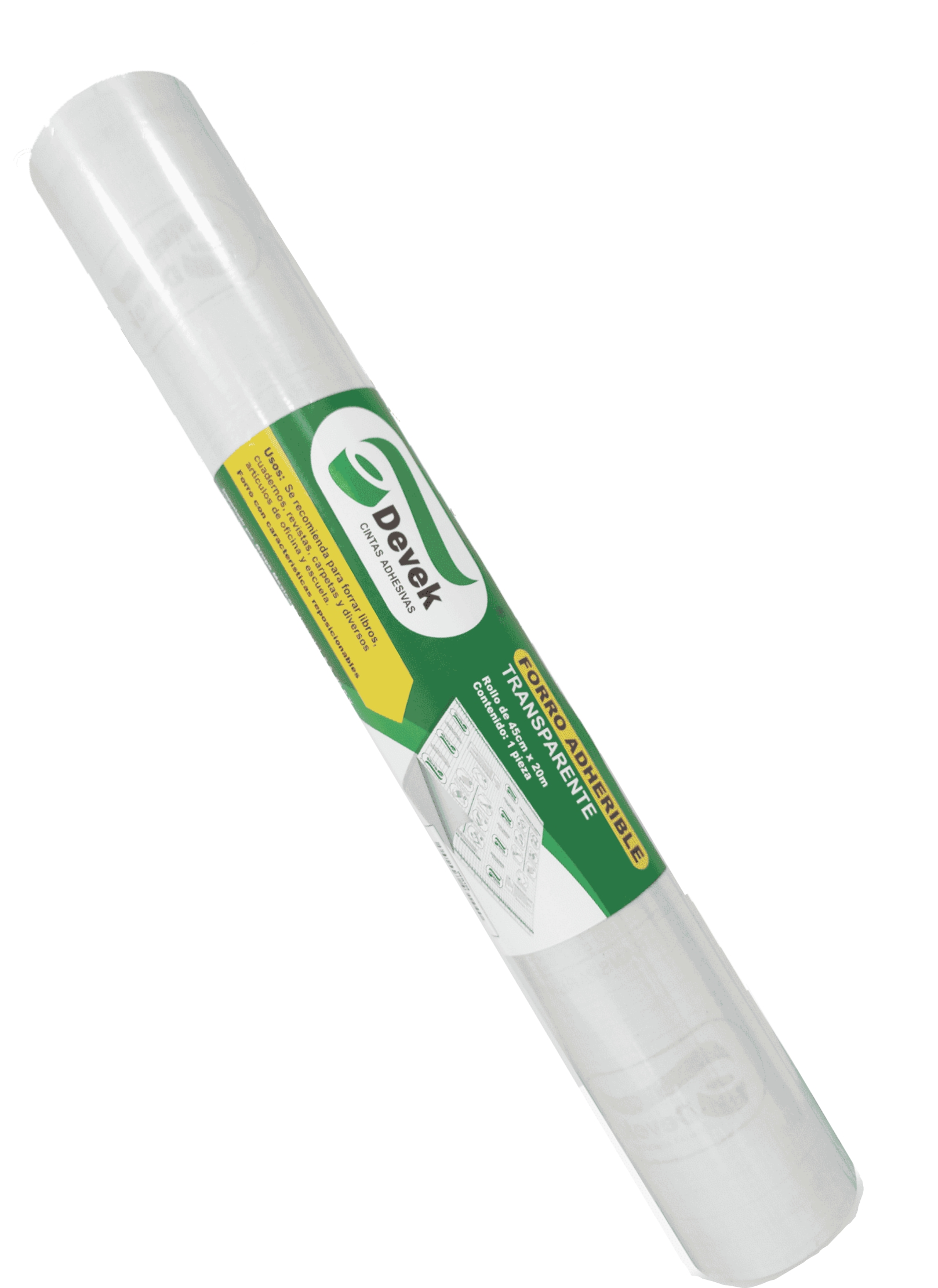 ROLLO DE PAPEL CONTAC TRANSPARENTE DE 45CM X 2M DEVEK