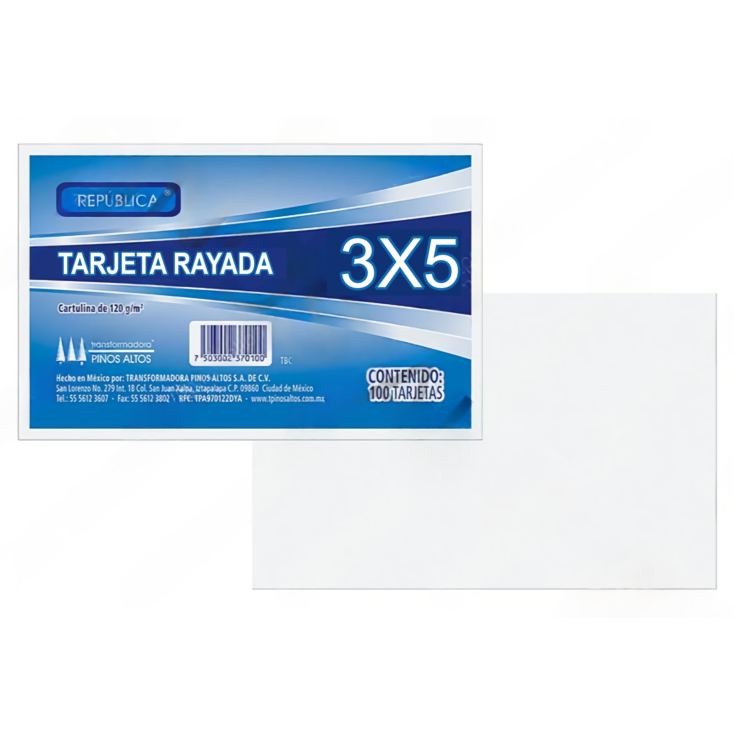 TARJETA BRISTOL RAYA CON 100 PIEZAS PINOS ALTOS
