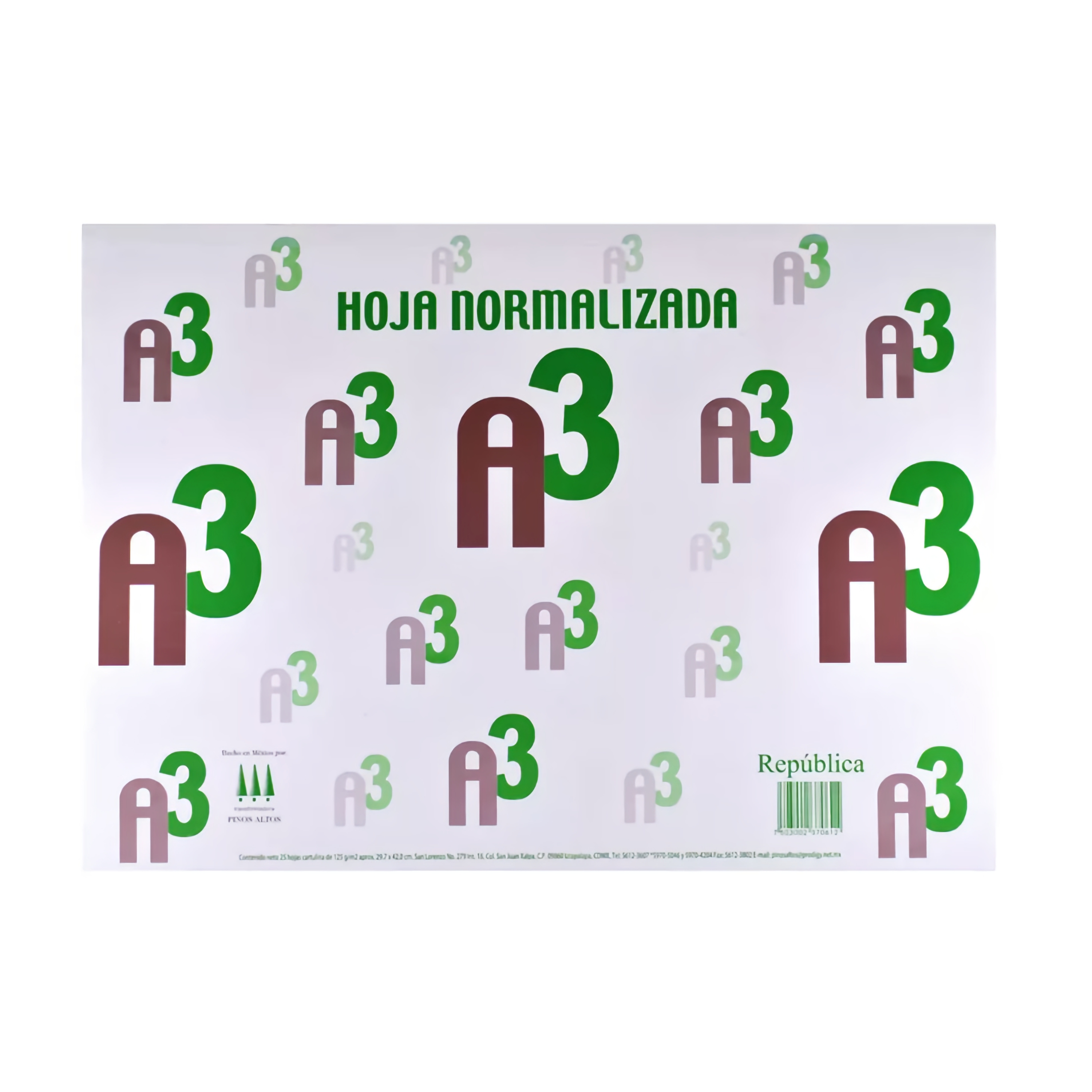 BLOCK A3 NORMALIZADO BOND 25 HOJAS REPUBLICA-PINOS ALTOS