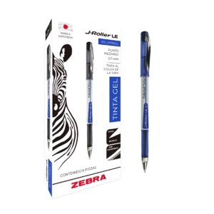BOLIGRAFO MEDIANO J-ROLLER LE CON 06 PIEZAS ZEBRA - AZUL