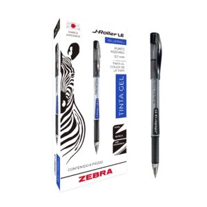 BOLIGRAFO MEDIANO J-ROLLER LE CON 06 PIEZAS ZEBRA - NEGRO
