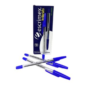 BOLIGRAFO MEDIANO PLUBOL AZUL CON 12 PIEZAS ESCRIMEX
