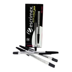 BOLIGRAFO MEDIANO PLUBOL NEGRO CON 12 PIEZAS ESCRIMEX