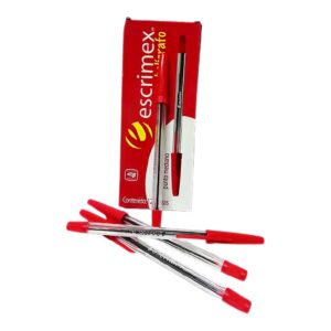 BOLIGRAFO MEDIANO PLUBOL ROJO CON 12 PIEZAS ESCRIMEX