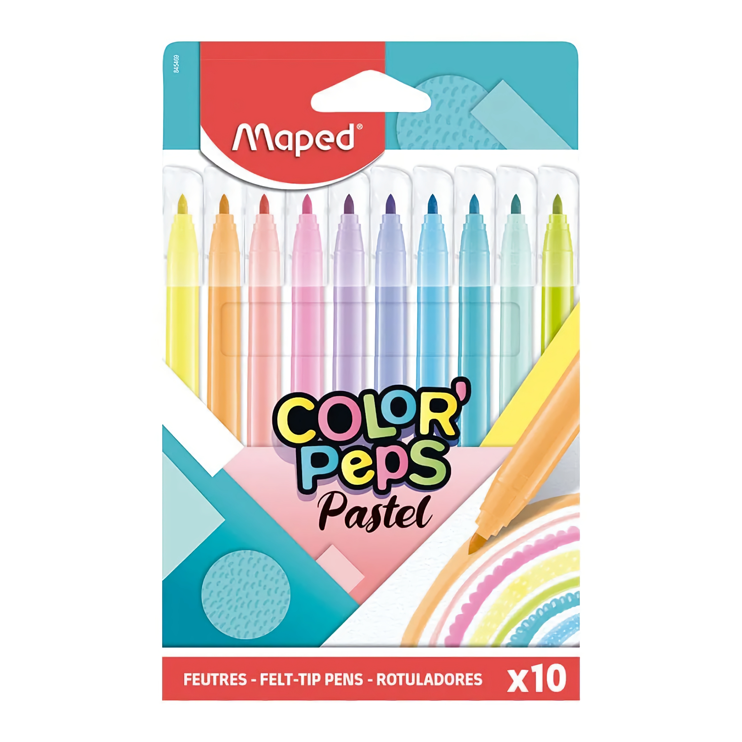 PLUMIN LAVABLE COLOR PEPS PASTEL CON 10 PIEZAS MAPED