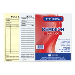 BLOCK REMISION 1/4 DUPLICADO 50 HOJAS REPUBLICA - PINOS ALTOS