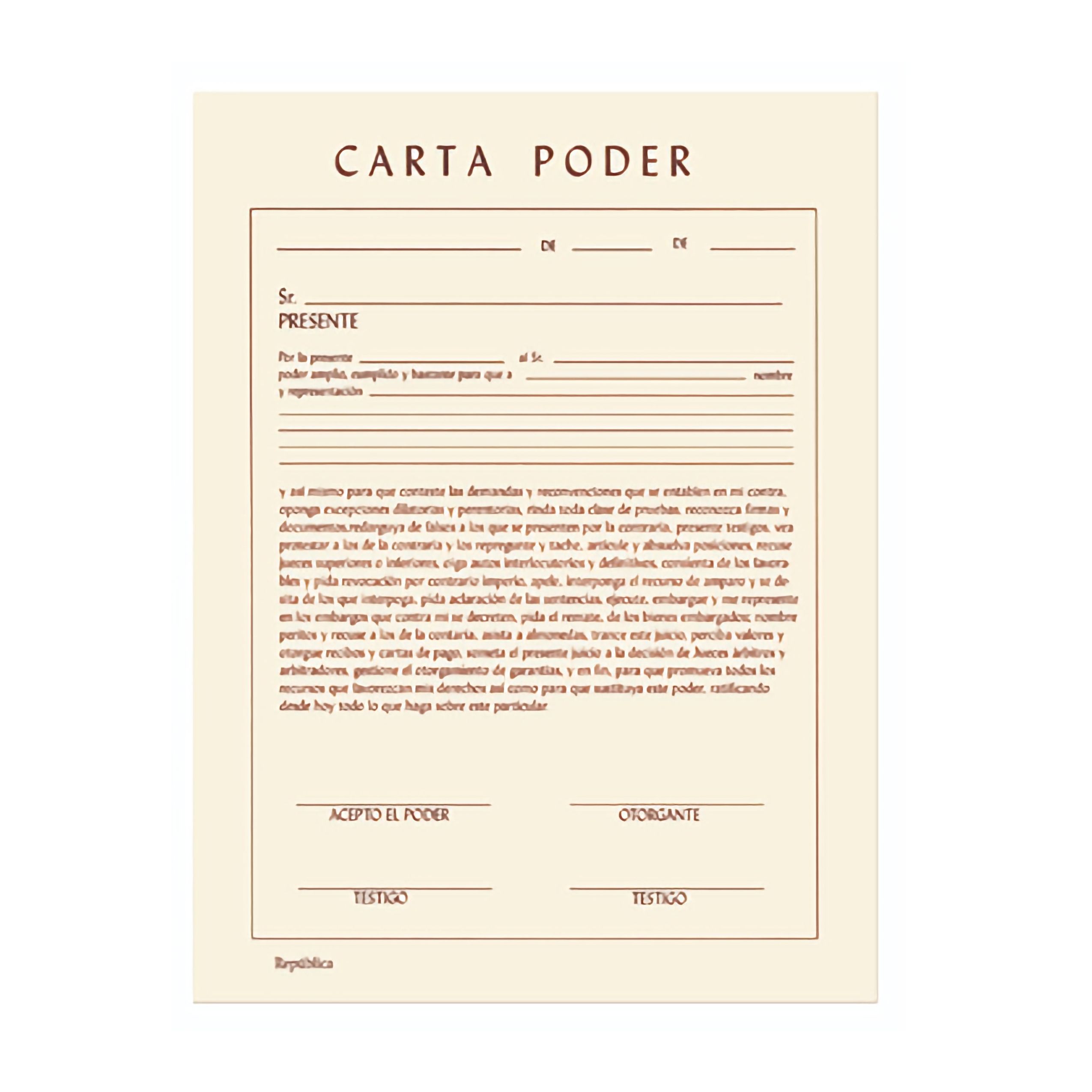 BLOCK CARTA PODER 50 HOJAS PINOS ALTOS