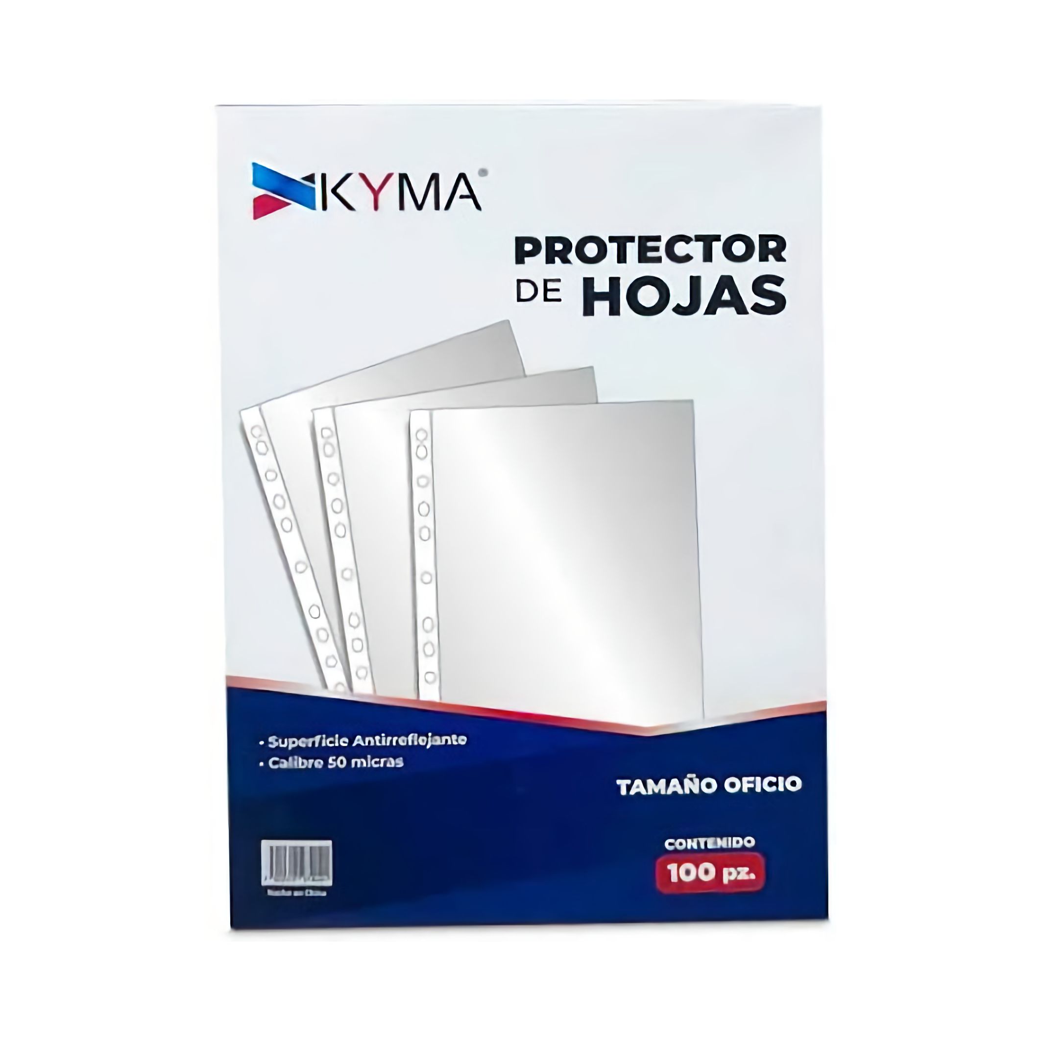 PROTECTOR PARA HOJAS TAMAÑO OFICIO 100 HOJAS CALIBRE 50 KYMA