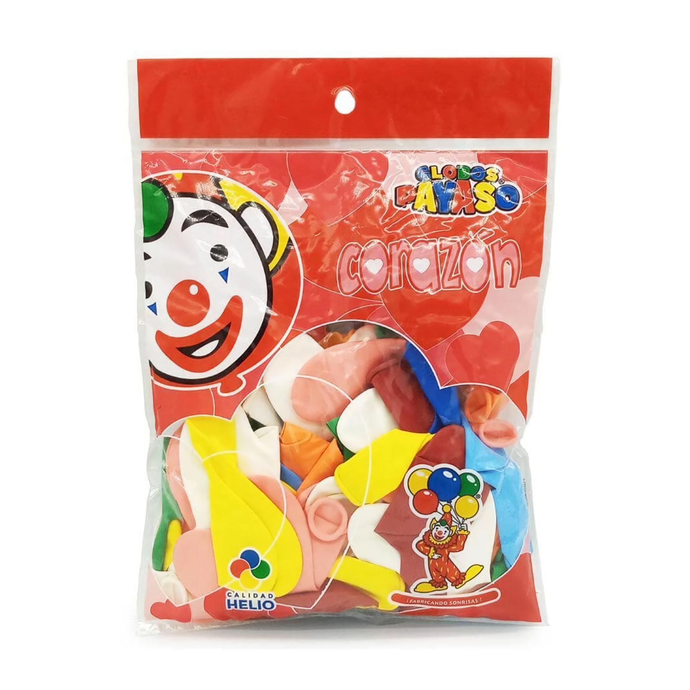 GLOBO FIGURA CORAZON H-10 SURTIDO CON 50 PIEZAS PAYASO