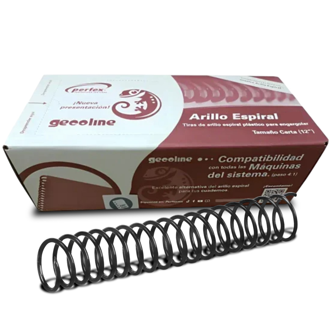 ARILLO DE PLASTICO ESPIRAL 4:1 NEGRO PERFEX