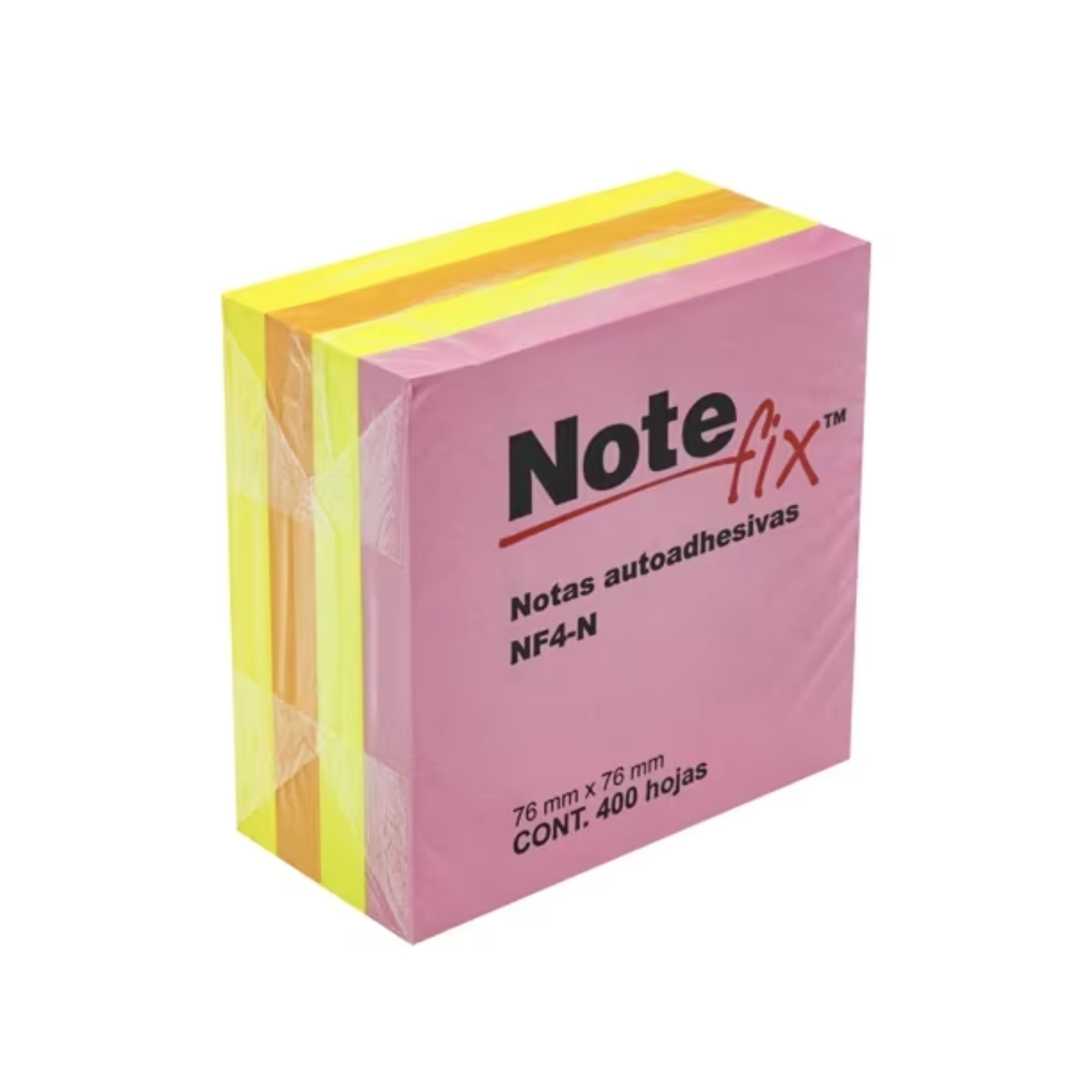 BLOCK POST-IT 6490 3X3 CON 400 HOJAS COLOR NEON NOTE FIX