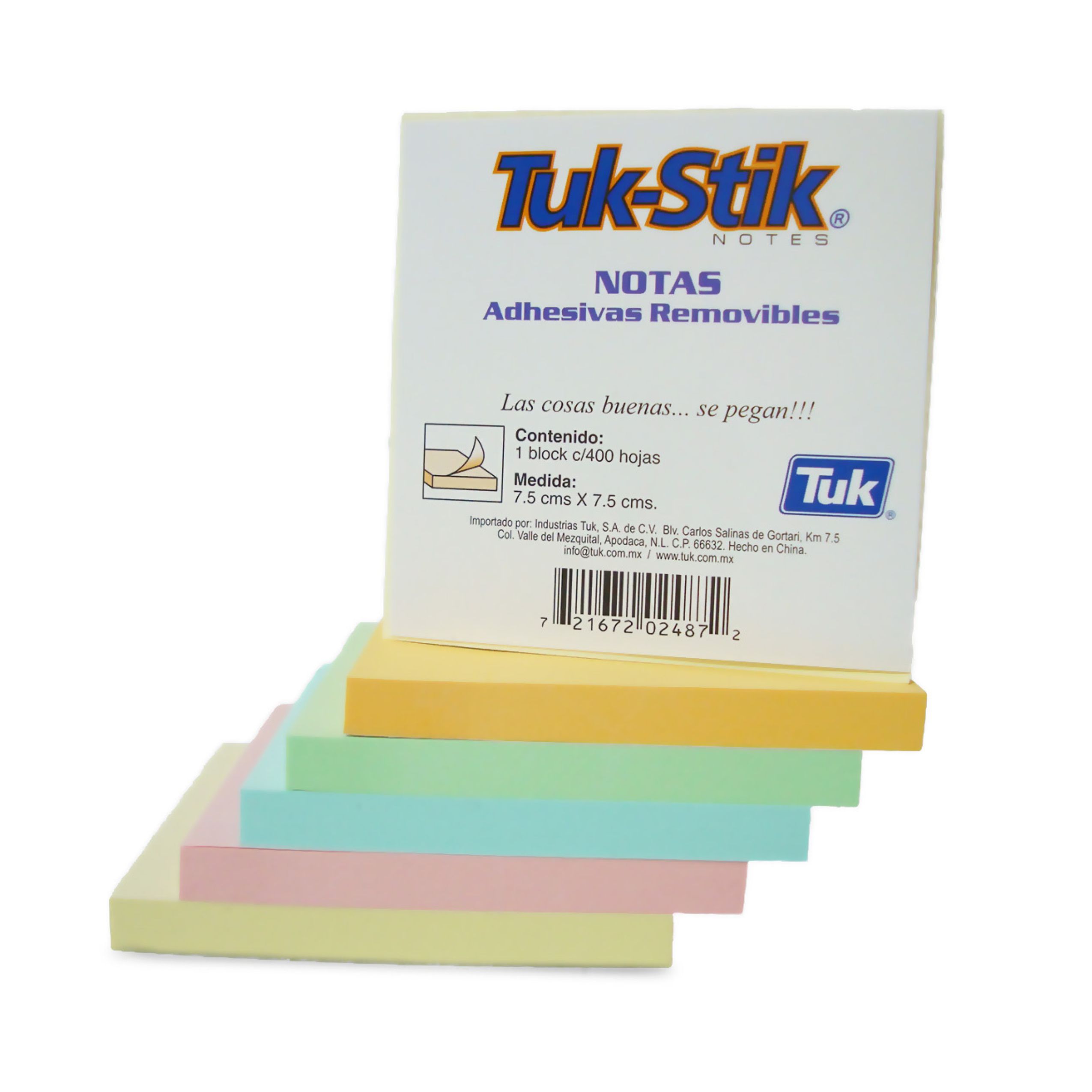 BLOCK POST-IT 3X3 CON 400 HOJAS COLOR PASTEL TUK