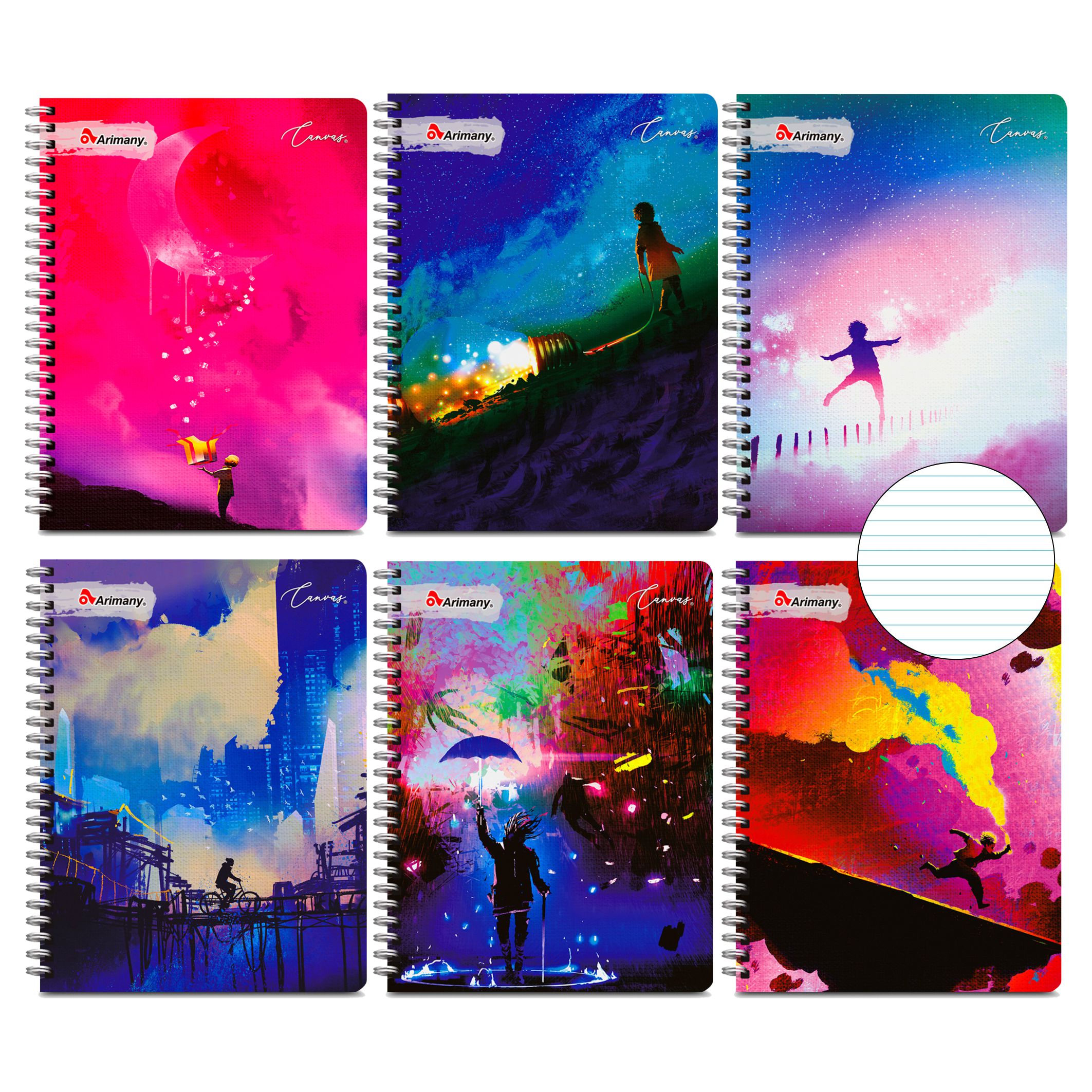 CUADERNO PROFESIONAL 100 HOJAS CANVAS RAYA PASTA SEMI RIGIDA ARIMANY