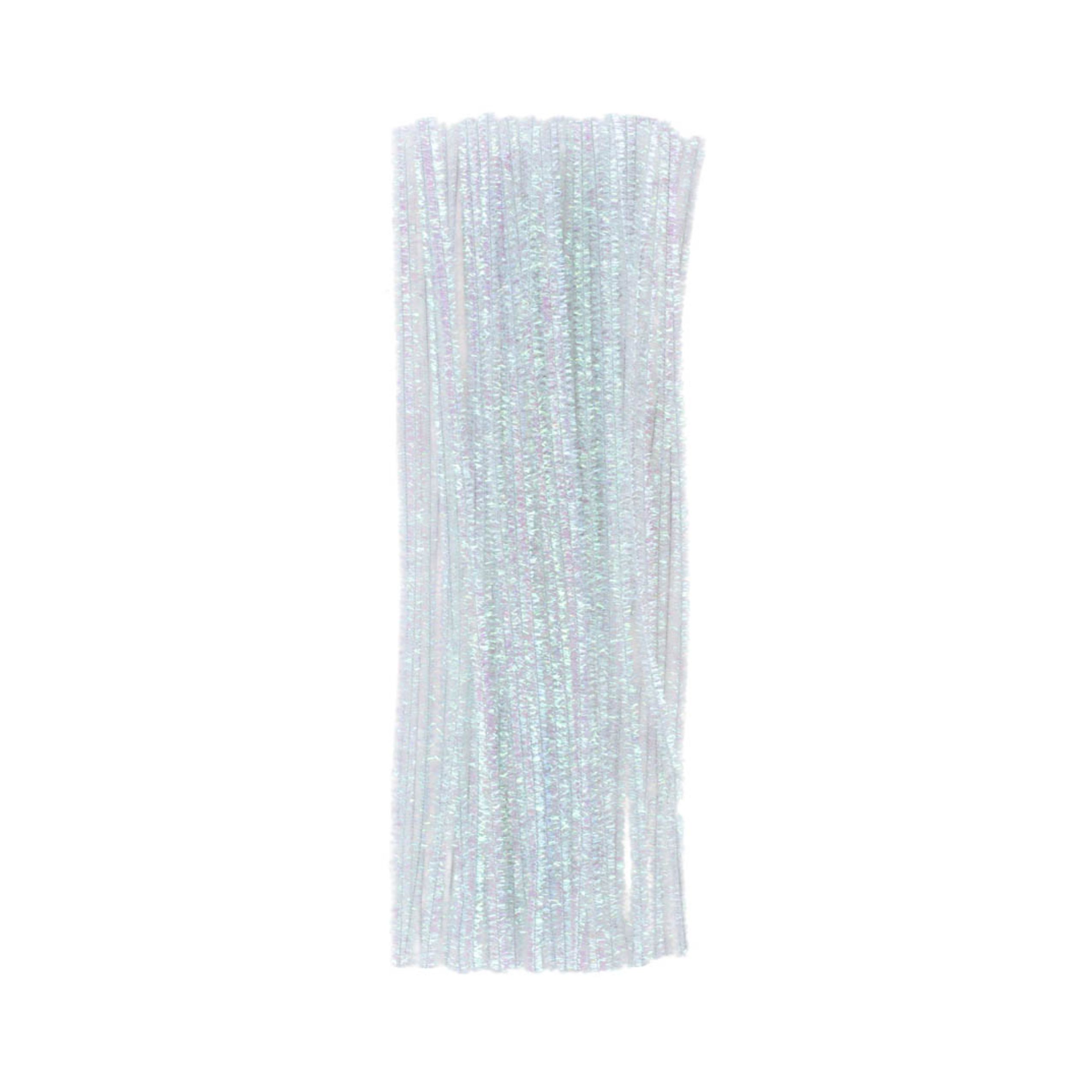 LIMPIAPIPAS CON 100 PIEZAS BLANCO METALICO CONFETTI
