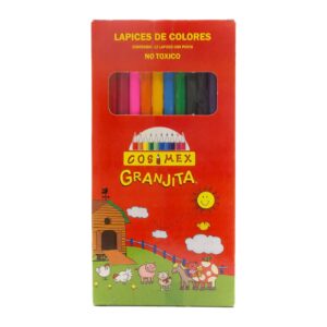 LAPIZ DE COLOR LARGOS CON 12 COLORES (GRANJITA) COSIMEX