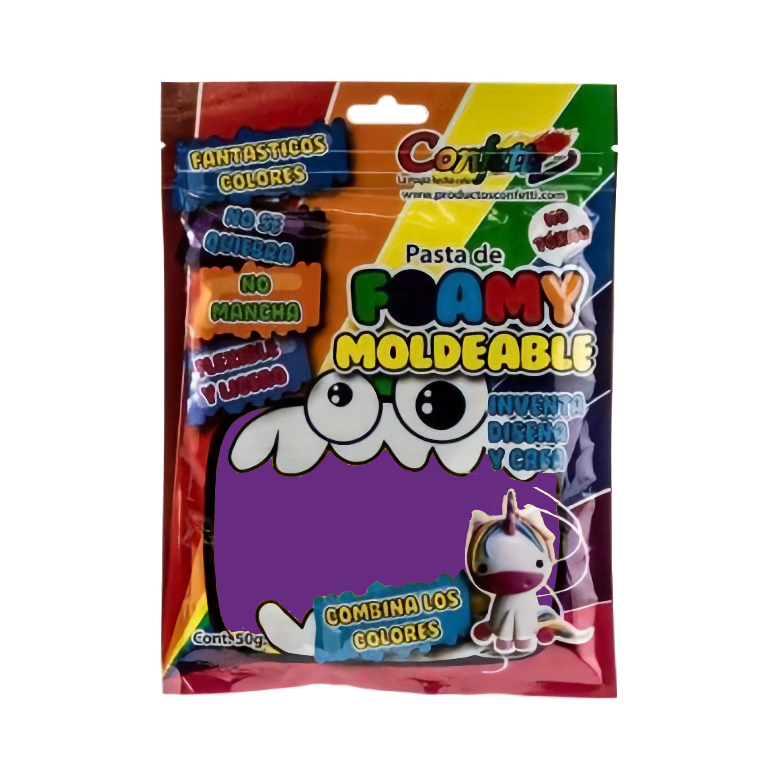 MASA FOMI MOLDEABLE MORADO DE 50GR CONFETTI