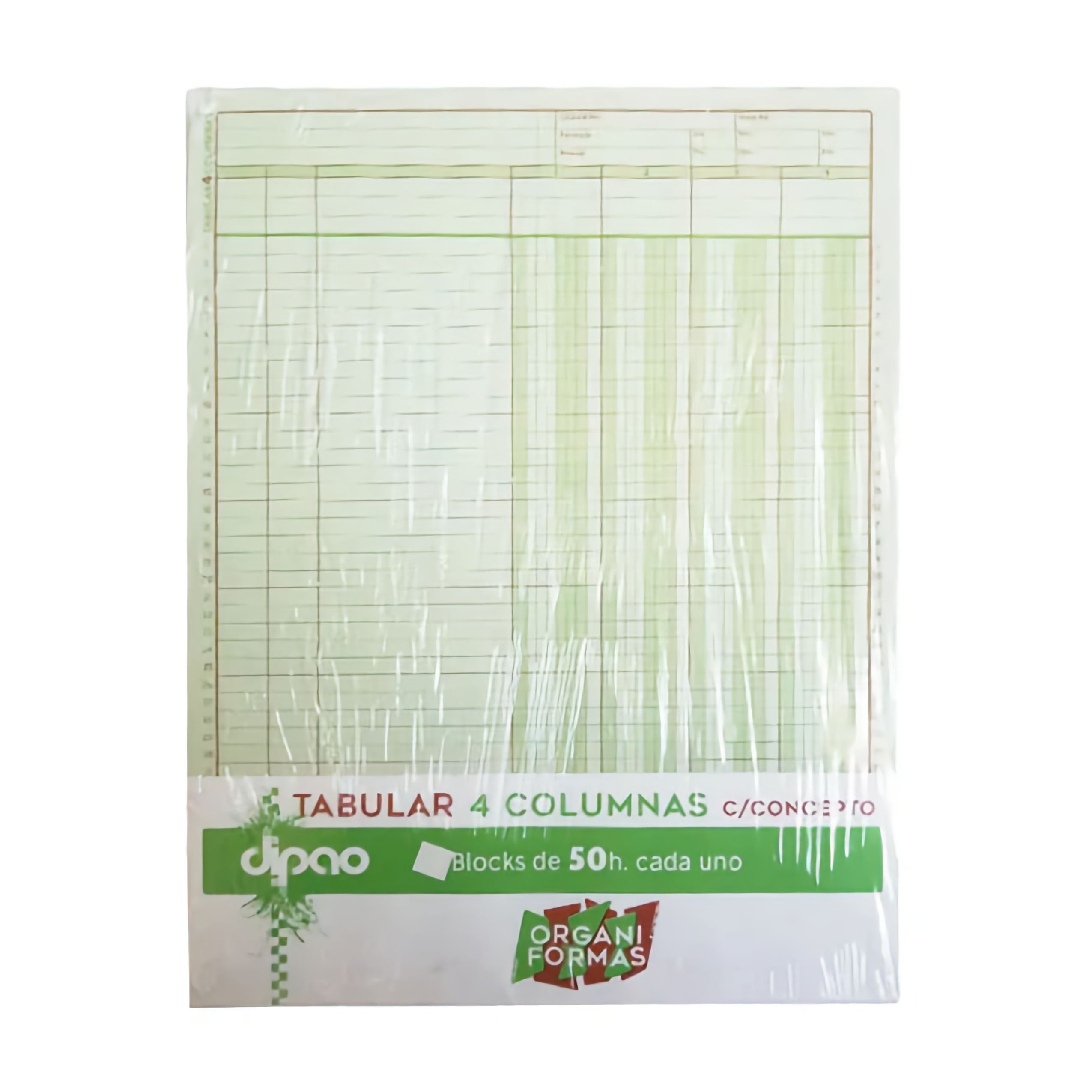 BLOCK 3404 TABULAR 4 COLUMNAS CON CONCEPTO 50 HOJAS DIPAO