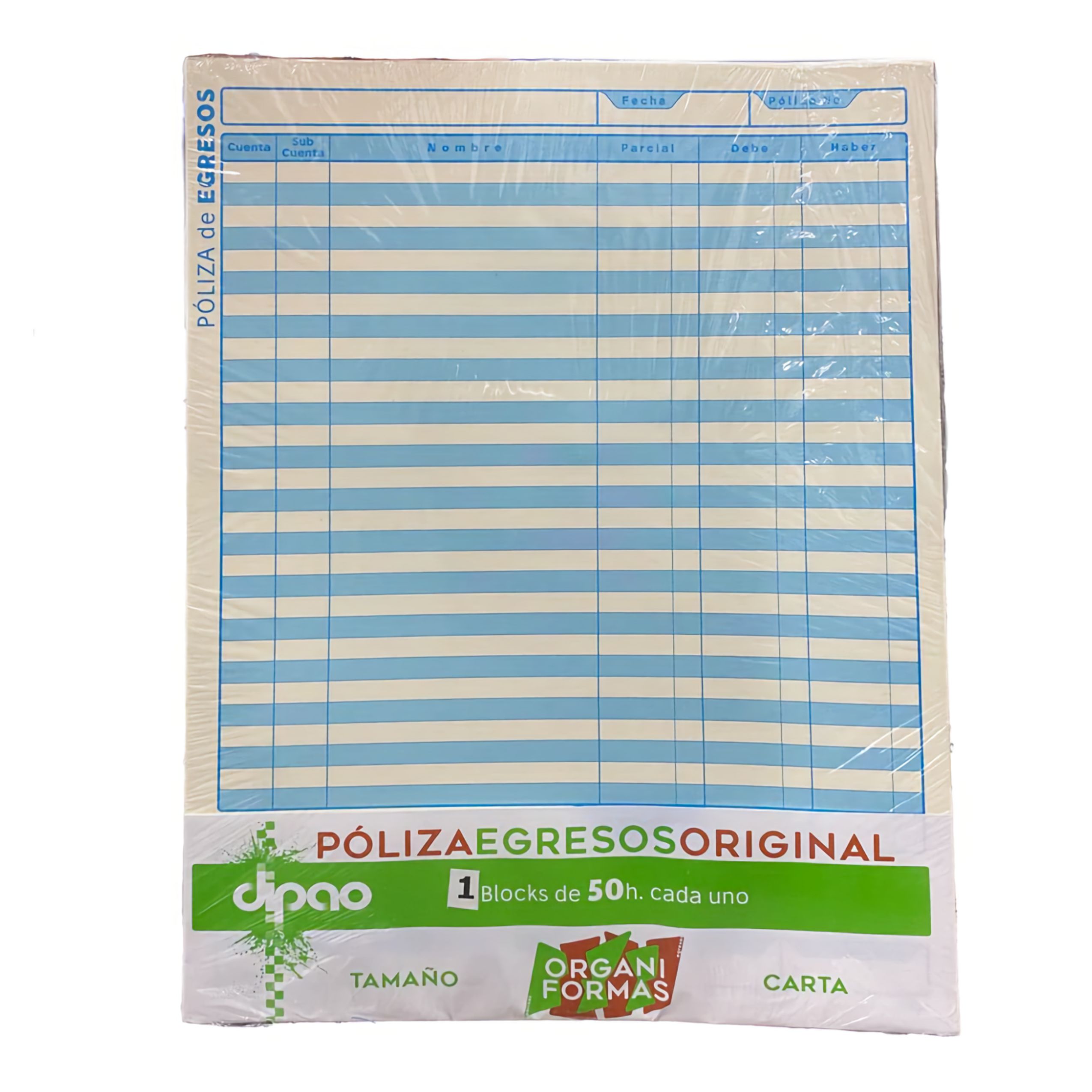 BLOCK 1005 POLIZA DE EGRESOS 50 HOJAS DIPAO