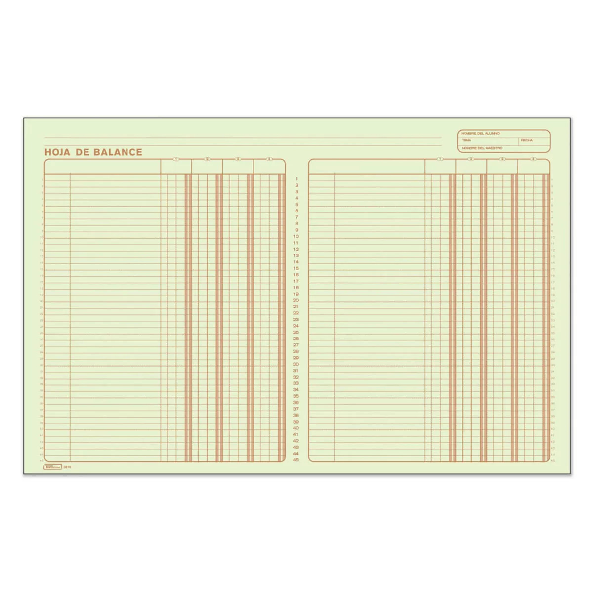 BLOCK 5010 HOJA DE BALANCE ESCOLAR 50 HOJAS PRINTAFORM