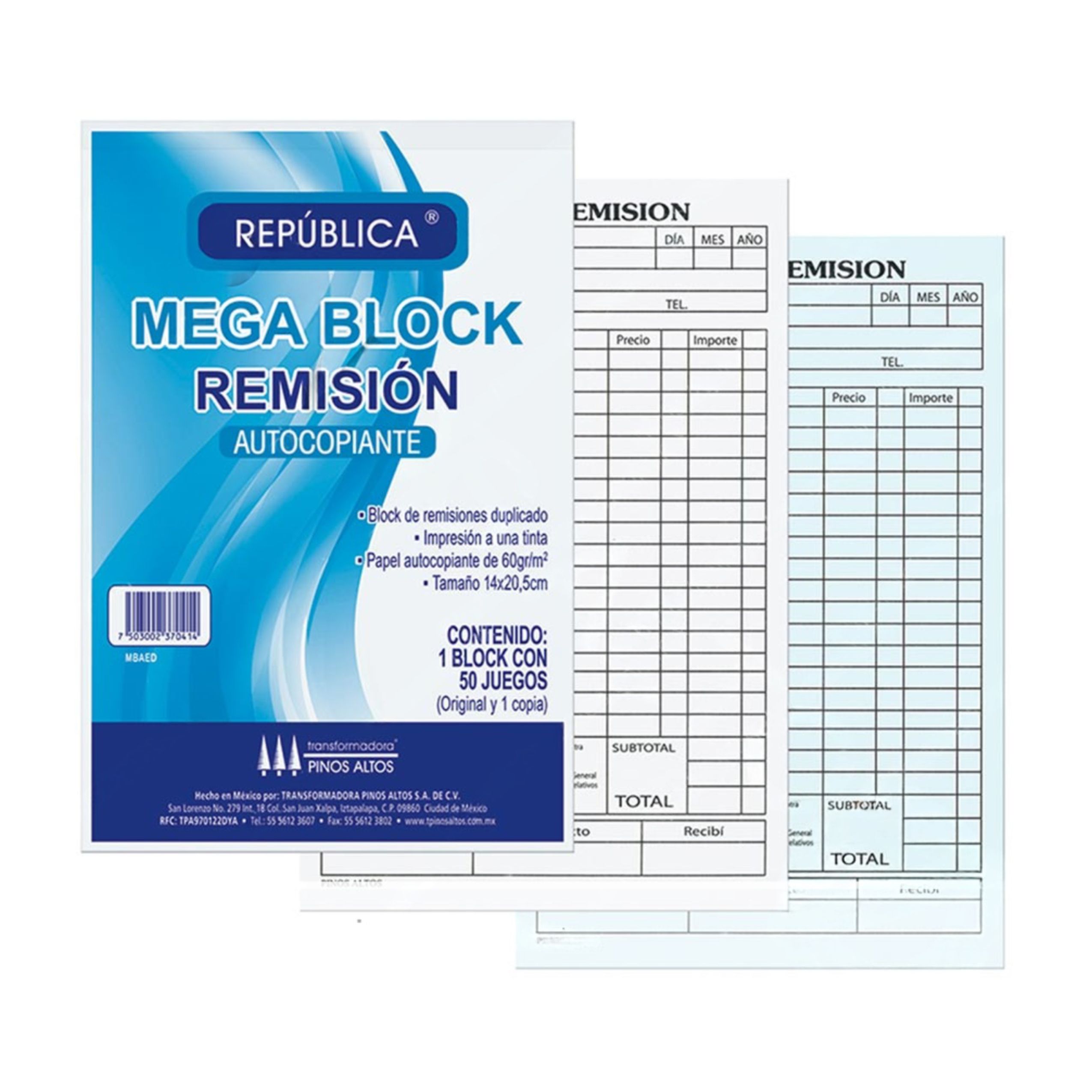 BLOCK REMISION 1/4 DUPLICADO AUTOCOPIANTE 100 HOJAS PINOS ALTOS