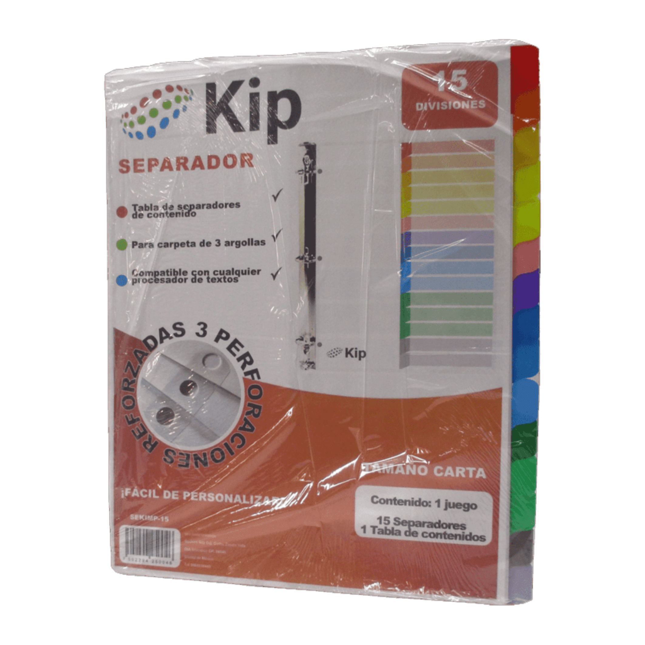 SEPARADOR TAMAÑO CARTA BLANCO 1-15 KIP