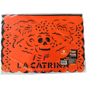 ADORNO COLGANTE PAPEL PICADO MUERTOS CON 12 PIEZAS