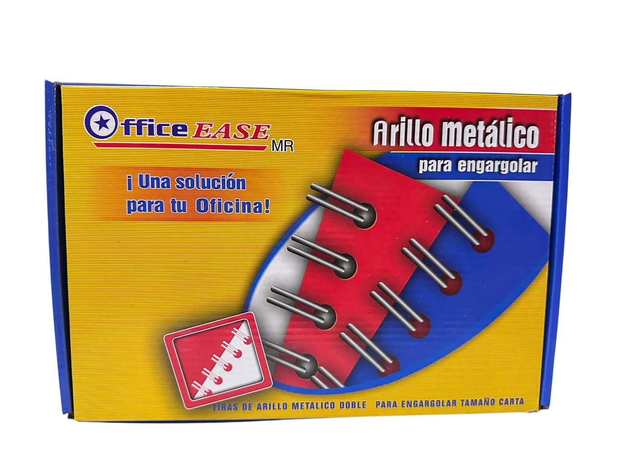 ARILLO METALICO OFFICE EASE #8 1/2" CON 75 PIEZAS NEGRO
