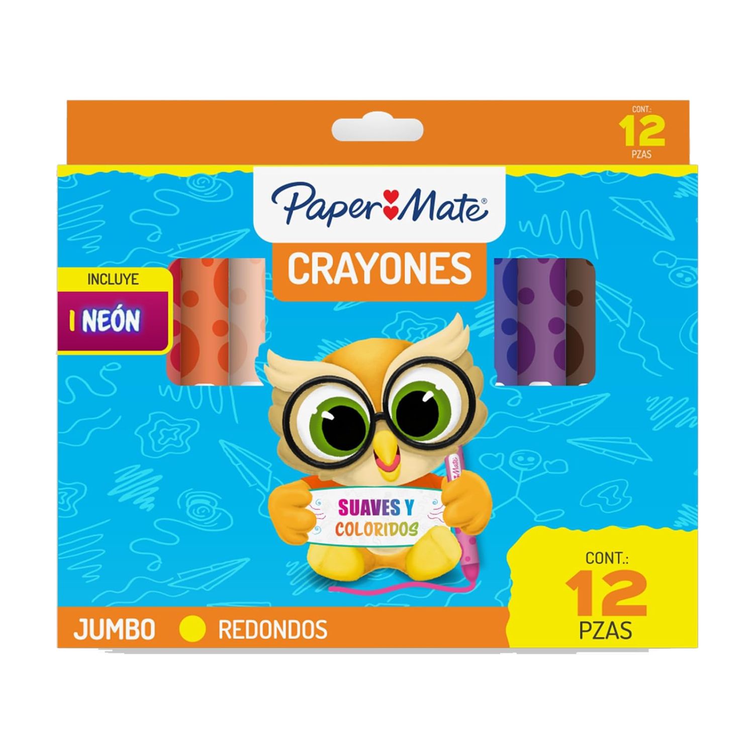 CRAYON JUMBO CON 12 PIEZAS PAPER MATE