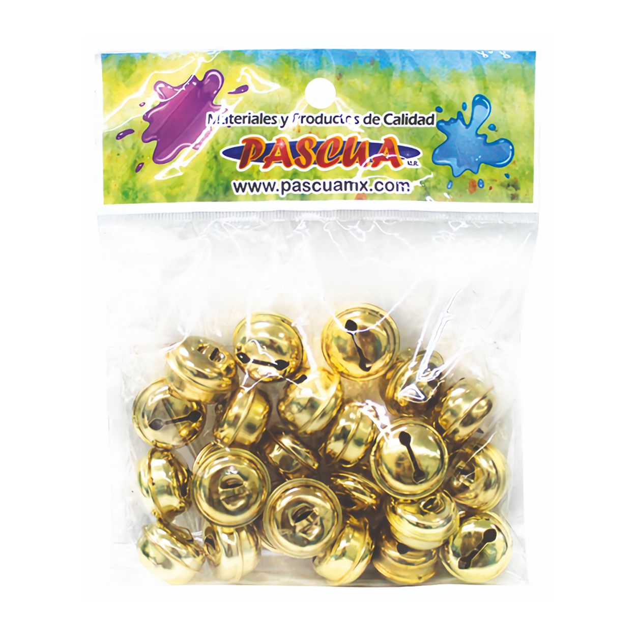 CASCABELES COLOR ORO CON 25 PIEZAS PASCUA