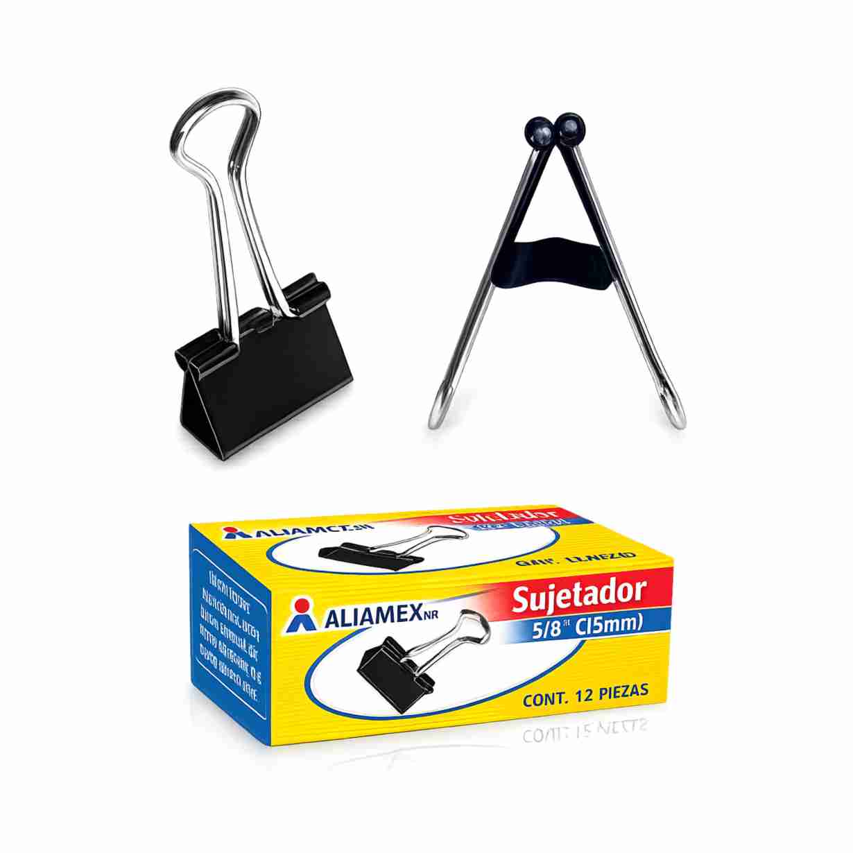 BROCHE SUJETA DOCUMENTOS DE 15MM CON 12 PIEZAS ALIAMEX