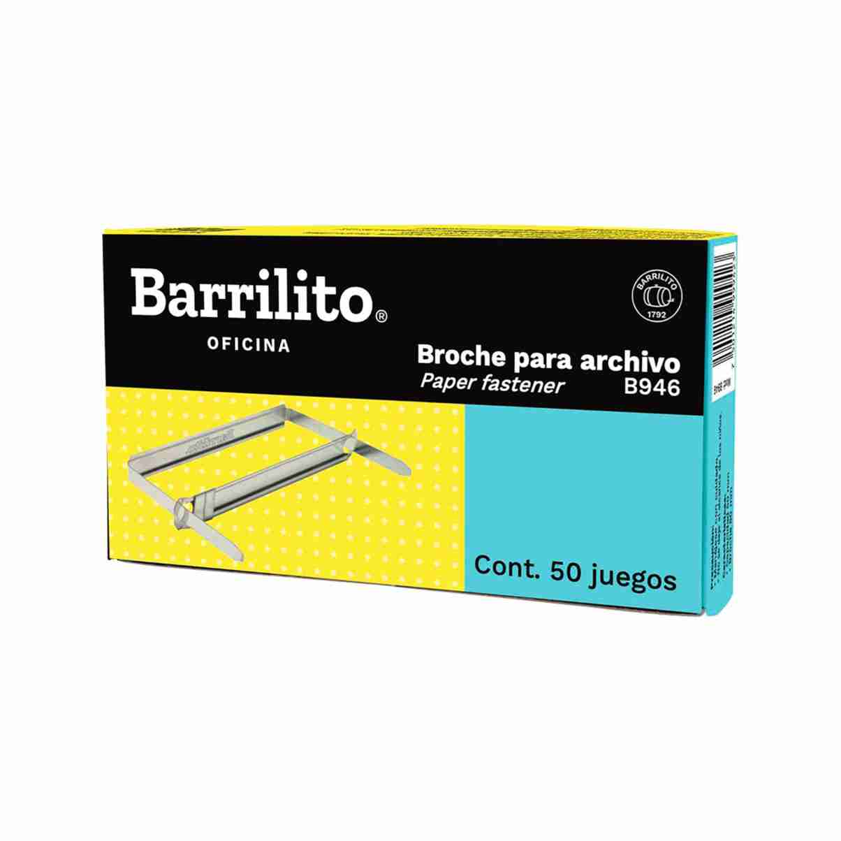 BROCHE ARCHIVO 8CMS CON 50 PIEZAS 946 BARRILITO