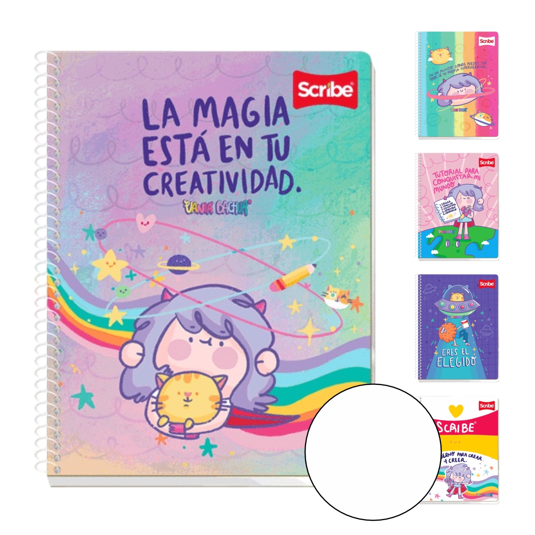 CUADERNO PROFESIONAL PASTA SEMIRRIGIDA 90 HOJAS VANIA BACCHUR SCRIBE
