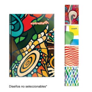 LIBRETA PASTA DURA FORMA FRANCESA RAYA DE 1/8 CON 144 HOJAS ESTRELLA