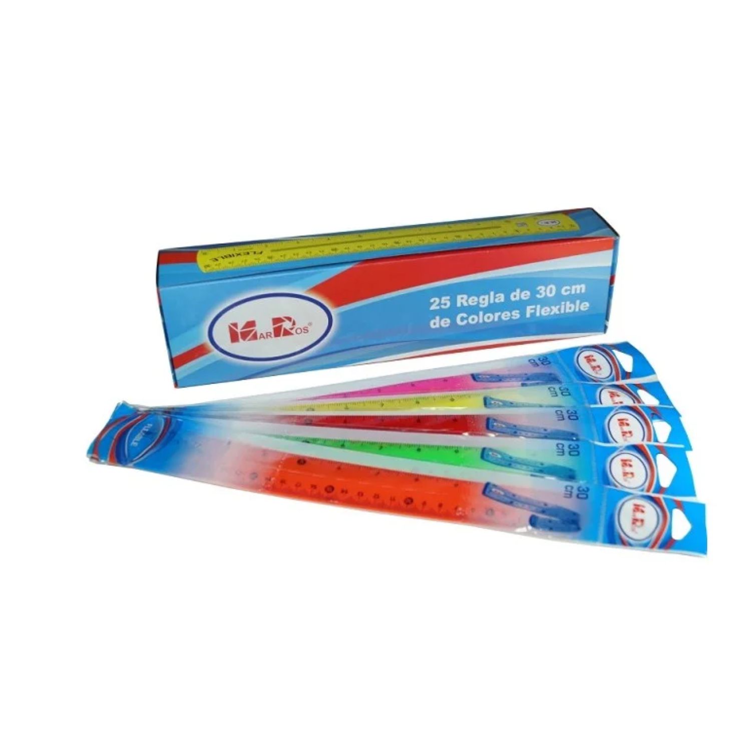 REGLA ESCOLAR DE PLASTICO DE 30CM FLEXIBLE MAR-ROS